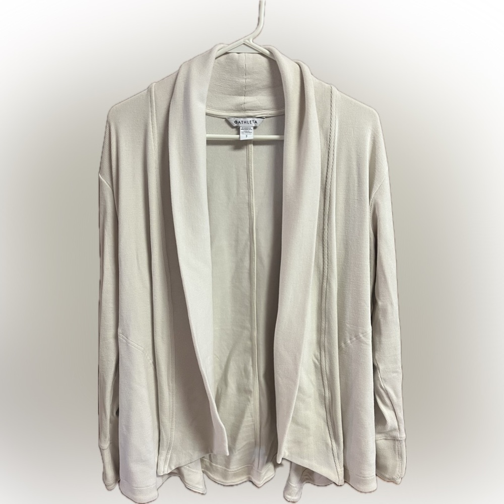 Athleta Ivory Yoga Cardigan